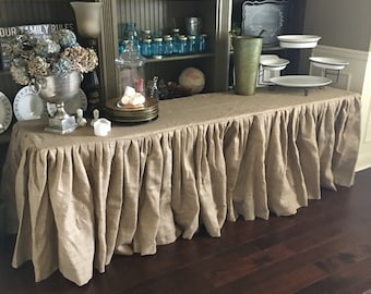 Natural Burlap Table Cloth - 10 oz Square, Rectangle, or Round - Select a Size