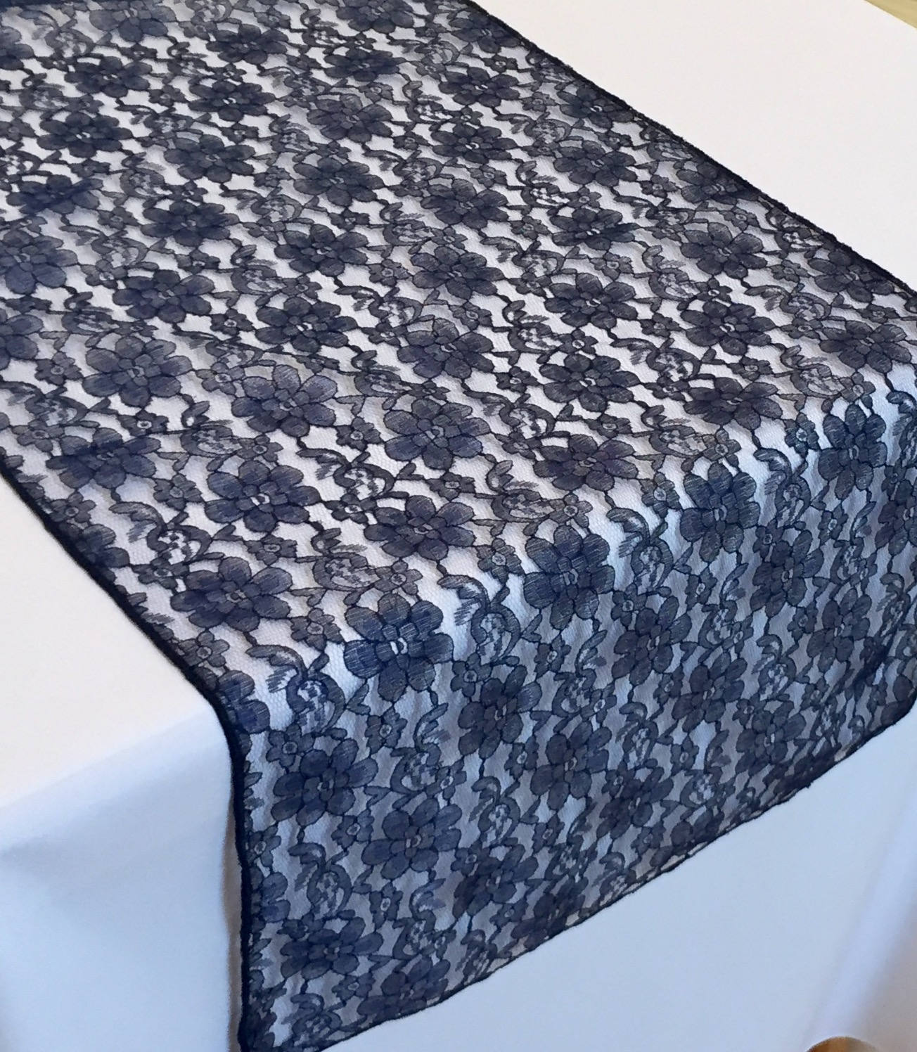 Navy Blue Lace Table Runner 14 WIDE Wedding Table Etsy