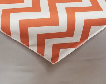 Coral and White Chevron table square, overlay - SELECT A SIZE