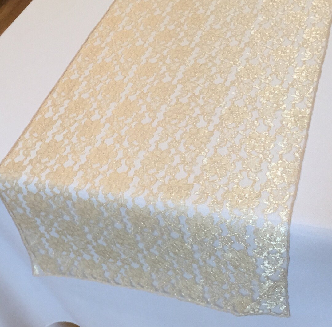 Gold Lace Table Runner Gold Wedding Table Runner 14 WIDE SELECT A SIZE