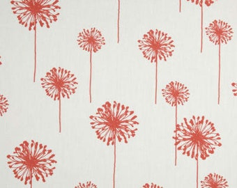 Table Runner White and Coral Dandelion Table Runner - SELECT A SIZE