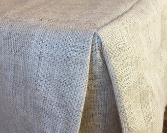 Fitted Natural Burlap Table Cloth - 10 oz. - Select a Size