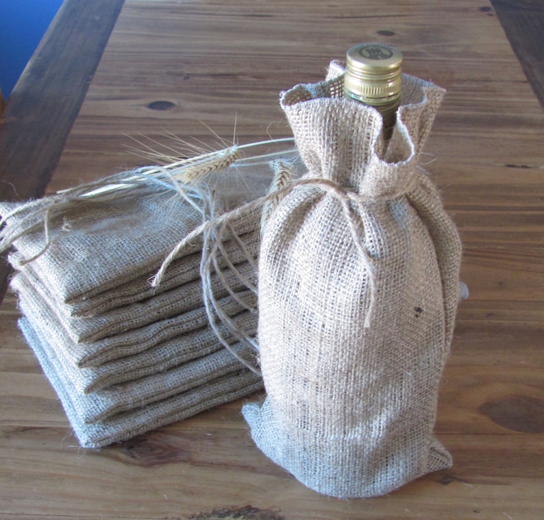 Burlap Wine Bags Natural Color - Etsy