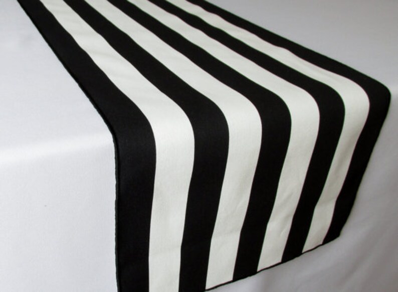 Black and White Striped Table Runner Wedding Table Runner ...