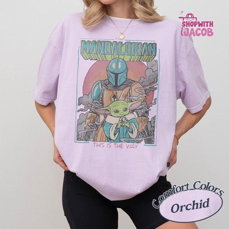 Comfort Colors Vintage Starwars This Is The Way Shirt, The Mandalorian T-shirt , Baby Yoda Shirt, Grogu Starwars Unisex Tshirt image 4