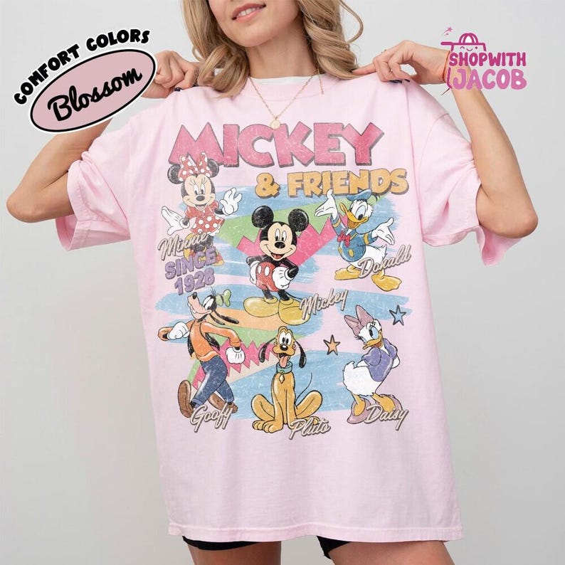 Vintage Mickey and Friends Shirt, Disneyland Characters Tee, Disneyland Magical Shirt, Mickey & Co Gift, Disneyland Family Vacation Trip Tee image 3