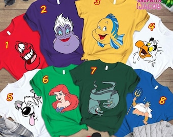 Little Mermaid Halloween Costume Shirt, Ariel Princess Matching Halloween Costume, Family Halloween Costumes, Little Mermaid Disneyland Tee