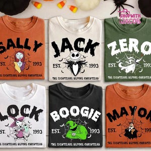 Nightmare Before Christmas Characters shirt, Vintage Disneyland Halloween shirt, Disneyland Halloween shirt, Disneyland Family Matching Tee image 1