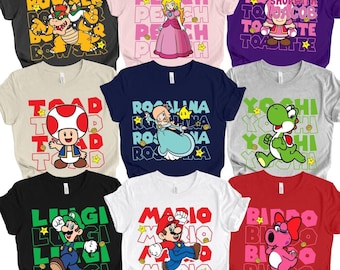 Super Mario Family Shirts, Mario and Friends Shirts,Super Mario Character Shirt,Super Mario Family Vacation Shirt,Super Mario Birthday Party