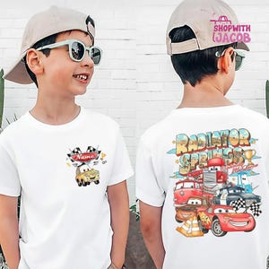 Personalized Disneyland Cars Shirt, Pixar Lightning McQueen Tee, Tow Mater, Doc Hudson, Radiator Springs Shirt, Disneyland Family Trip image 6