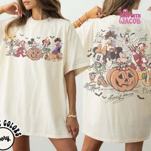 Comfort Colors Mickey and Friends Halloween Shirt, Disneyland Halloween Party Tee, Disneyland Fall Vibes Tee,Disneyland Family Trip Shirt image 1