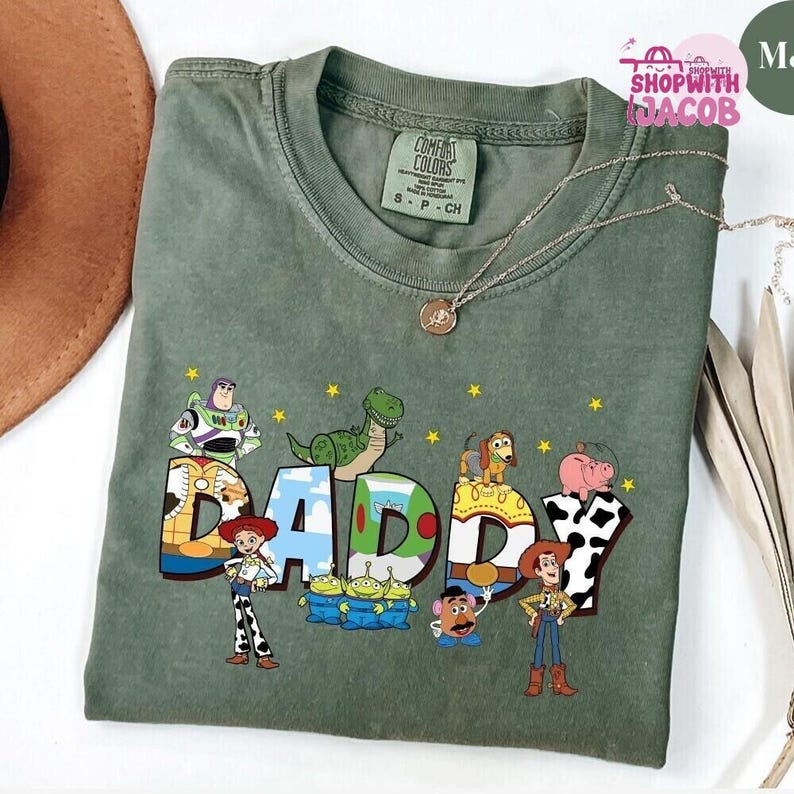 Comfort Colors Toy Story Daddy Shirt, Toy Story Father's Day Shirt, Disneyland Toy Story, Buzz Lightyear Shirt, Gift For Dad, Woody Dad Tee image 4