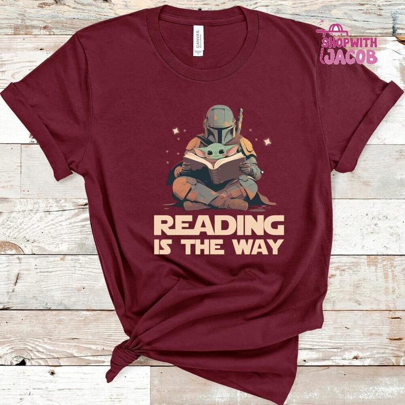 StarWars Shirt, Vintage StarWars Sweatshirt, Reading Is The Way Shirt, Starwars Disneyland Shirt, Mandalorian T-shirt, Disneyland Yoda Shirt image 4