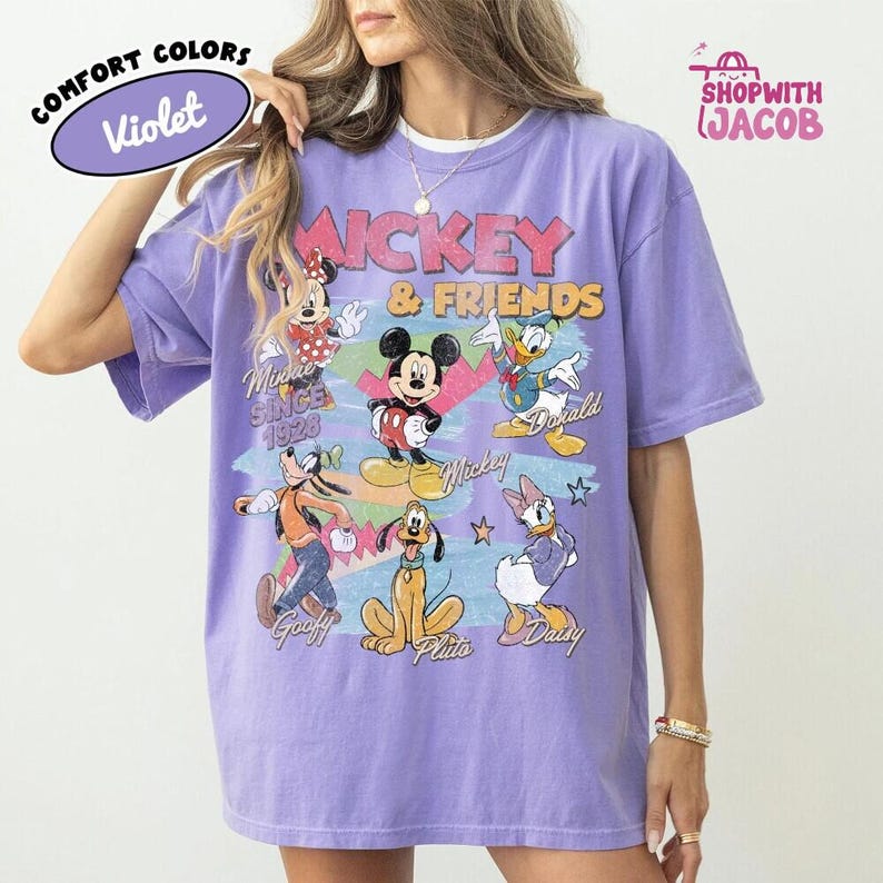 Vintage Mickey and Friends Shirt, Disneyland Characters Tee, Disneyland Magical Shirt, Mickey & Co Gift, Disneyland Family Vacation Trip Tee image 6