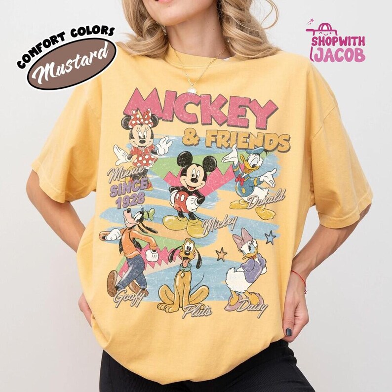 Vintage Mickey and Friends Shirt, Disneyland Characters Tee, Disneyland Magical Shirt, Mickey & Co Gift, Disneyland Family Vacation Trip Tee image 5