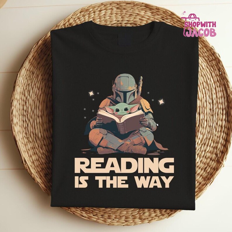 StarWars Shirt, Vintage StarWars Sweatshirt, Reading Is The Way Shirt, Starwars Disneyland Shirt, Mandalorian T-shirt, Disneyland Yoda Shirt image 3