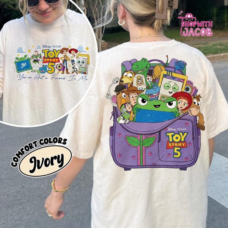 Comfort Colors Disneyland Pixar Toy Story 5 Shirt, You've Got A Friend In Me Tee, Woody Etch Lenny Mr Spell Tee, Disneyland Vacation 2026 image 2