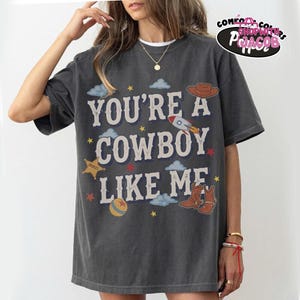 vintage chemise Toy Story 5, chemise Vous êtes un cow-boy comme moi, t-shirt Toy Story 5, t-shirt voyage vacances en famille Disneyland, chemise Disneyland Pixar Fest image 2