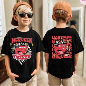 Vintage Lightning McQueen Comfort Colors Tee, Disneyland Pixar Cars Shirt, Retro McQueen Graphic, Disneyworld Family Vacation Trip 2026 image 1