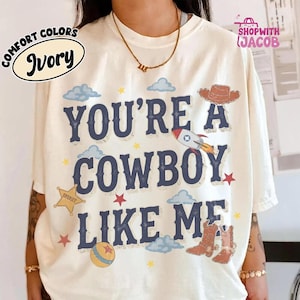 vintage chemise Toy Story 5, chemise Vous êtes un cow-boy comme moi, t-shirt Toy Story 5, t-shirt voyage vacances en famille Disneyland, chemise Disneyland Pixar Fest image 1