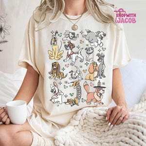 Comfort Colors Disneyland Dogs Shirt, Vintage Disneyland Dog Shirt, Lady and the Tramp Shirt, Cute Dog Gift, Disneyland Family Trip 2026 Tee image 2
