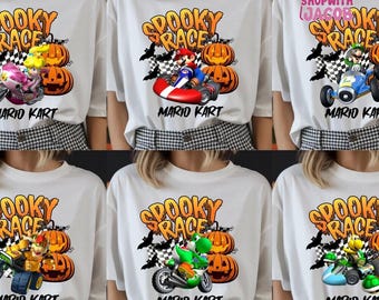 Mario Kart Halloween Shirt, Mario Halloween Shirt, Mario Kart Characters Shirt, Mario Character Shirt, Mario Family Tee, Mario Gaming Shirt
