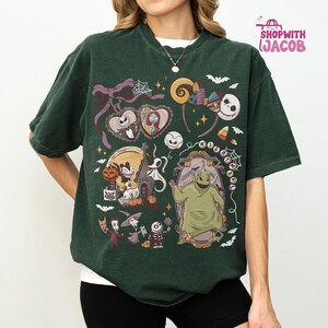 Retro Nightmare Before Christmas Shirt, Coquette Disneyland Halloween Shirt, Oogie Boogie Bash 2026 Tee, Jack Skellington Sally Shirt image 4