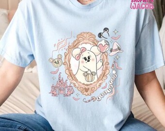 Retro Disneyland Minnie Ghost Shirt, Disneyland Halloween shirts, Spooky Season shirt, WDW Disneyland Halloween Family Trip 2026 shirts