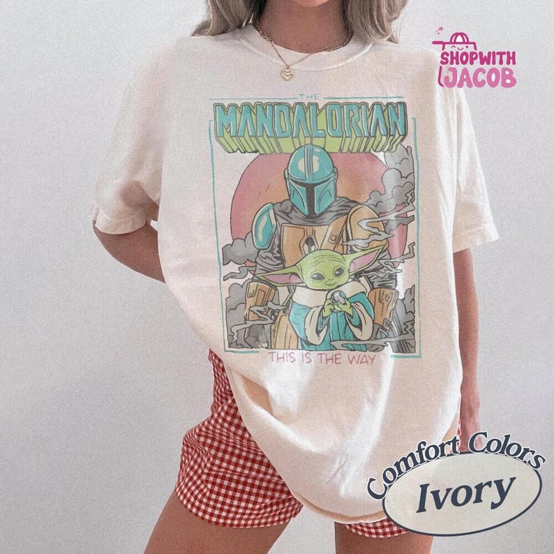 Comfort Colors Vintage Starwars This Is The Way Shirt, The Mandalorian T-shirt , Baby Yoda Shirt, Grogu Starwars Unisex Tshirt image 2