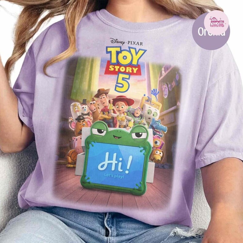 Camiseta de Toy Story 5 de Disney Pixar, camiseta de colores cómodos de Lilypad de Toy Story, camiseta de Woody y Buzz Lightyear de Lilypad, camiseta con personajes de películas de Disney imagen 4