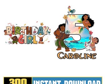 Fiesta de cumpleaños de Moana personalizada (PNG), cumpleaños de Moana (PNG), Hei Hei Pua Maui Tamatoa a juego (PNG), viaje de cumpleaños de Disneyland (PNG)