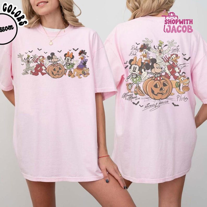 Comfort Colors Mickey and Friends Halloween Shirt, Disneyland Halloween Party Tee, Disneyland Fall Vibes Tee,Disneyland Family Trip Shirt image 5