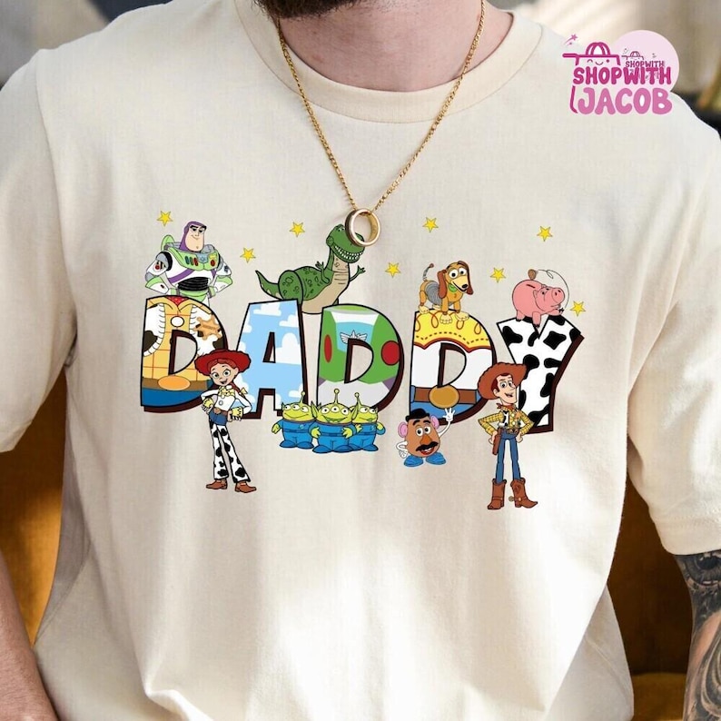 Comfort Colors Toy Story Daddy Shirt, Toy Story Father's Day Shirt, Disneyland Toy Story, Buzz Lightyear Shirt, Gift For Dad, Woody Dad Tee image 1