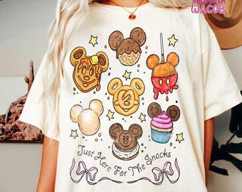 Comfort Colors Mickey Mouse Halloween Shirt, Just Here For The Snacks Quote Tee, Disneyland Food Lover Gift, Disneyland Family Trip Outfit