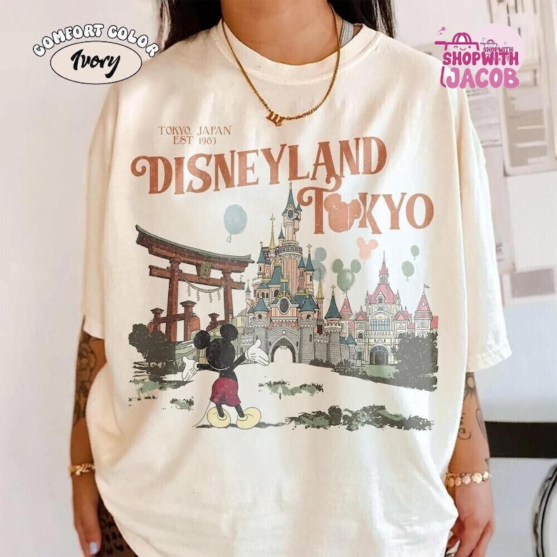 Retro Disneyland Tokyo Mickey & Friends Comfort Shirt, The Happiest Place On Earth, DisneySea Tokyo Vacation Tee, Disneytrip Japan Shirt image 1