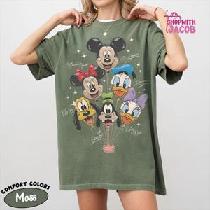 Retro Mickey and Friends Balloon Shirt, Mickey Minnie Donald Daisy Goofy Pluto, Disneyland Trip Family Outfit, Cute Disneyland Friends Tee image 5