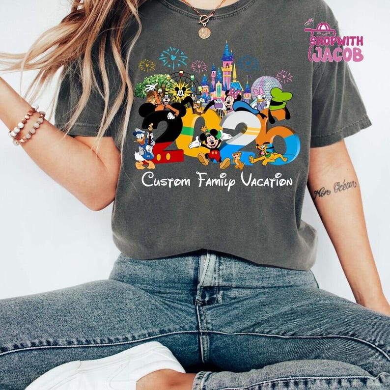 Personalized Disneyland Family Trip 2026 Shirt, Mickey And Friends 2026, Disneyland T-shirt, Custom Disneyland Tee, Disneyland Matching Tee image 2