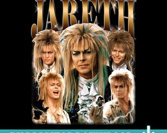 Jareth Labyrinth Retro bootleg png, op labyrintfilm geïnspireerde bootleg png, trending vintage jaren 90 film retro bootleg rap png, cadeau voor haar