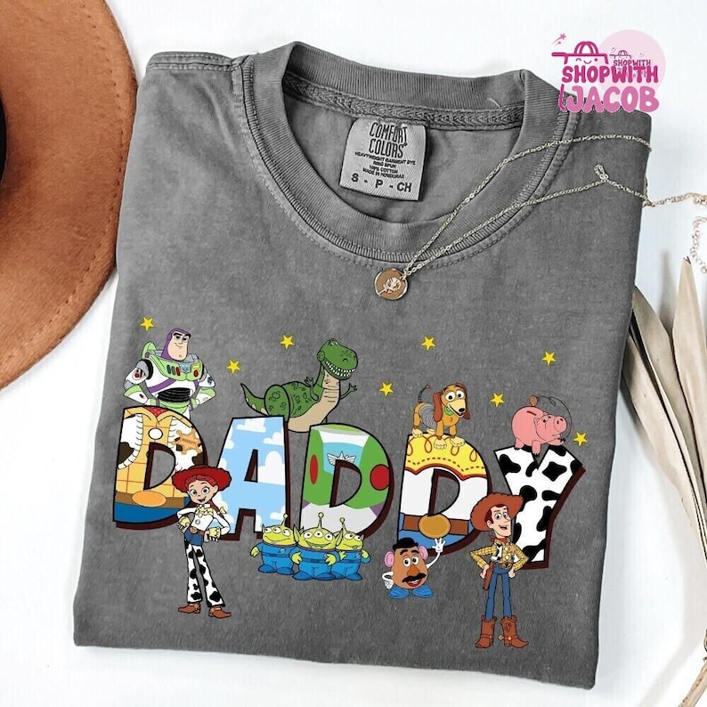 Comfort Colors Toy Story Daddy Shirt, Toy Story Father's Day Shirt, Disneyland Toy Story, Buzz Lightyear Shirt, Gift For Dad, Woody Dad Tee image 3