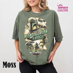 Vintage Starwars The Mandalorian And Grogu Shirt, Grogu Bounty Hunter Shirt, 90s Style Starwars Shirt, Baby Yoda Tee, Mandalorian Shirt image 3