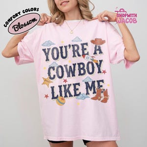 vintage chemise Toy Story 5, chemise Vous êtes un cow-boy comme moi, t-shirt Toy Story 5, t-shirt voyage vacances en famille Disneyland, chemise Disneyland Pixar Fest image 3