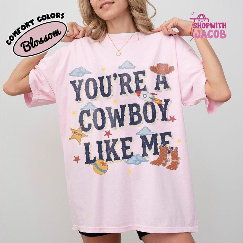 vintage chemise Toy Story 5, chemise Vous êtes un cow-boy comme moi, t-shirt Toy Story 5, t-shirt voyage vacances en famille Disneyland, chemise Disneyland Pixar Fest image 3