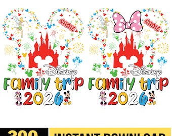 Personalized Disneyland Family Trip 2026 PNG, Mickey And Minnie Magical Castle 2026, Walt Disneyworld, Disneyland Vacation, Digital Download