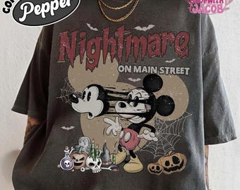 Nightmare on Main Street Comfort Colors Shirt, Vintage Mickey Halloween Shirt, Disneyland Halloween Shirt, Disneyland Halloween Shirt