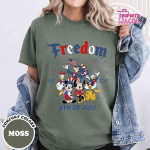 Freedom Disneyland America Fourth Of July T-Shirt, Mickey and Friends Group Shirt, Independence Day Tee, Walt Disneyworld T-shirt image 1