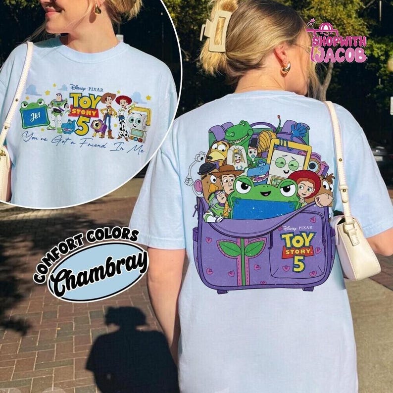 Disneyland Pixar Toy Story 5 Shirt, You've Got A Friend In Me Tee, Woody Etch Lenny Mr Spell Tee, Lilypad Tee, Disneyland Vacation 2026 image 3