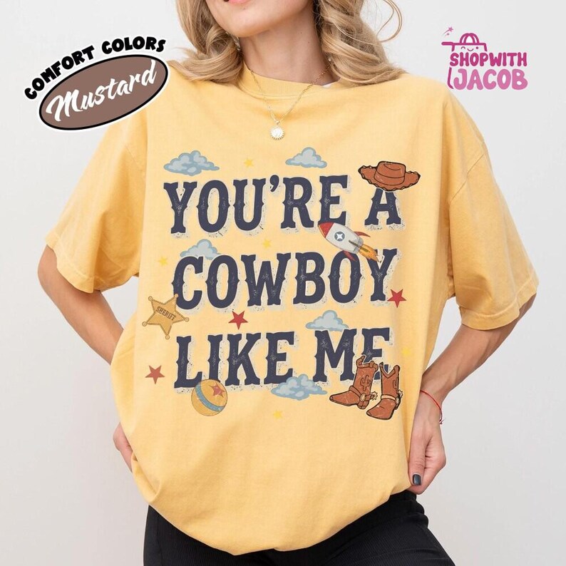 vintage chemise Toy Story 5, chemise Vous êtes un cow-boy comme moi, t-shirt Toy Story 5, t-shirt voyage vacances en famille Disneyland, chemise Disneyland Pixar Fest image 6