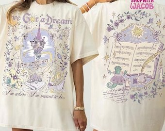 Comfort Colors Disneyland Tangled Rapunzel Shirt, I’ve Got A Dream Shirt, Princess Rapunzel Pascal, Disneyland Tangled Floral, Lost Prince