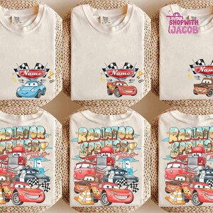 Personalized Disneyland Cars Shirt, Pixar Lightning McQueen Tee, Tow Mater, Doc Hudson, Radiator Springs Shirt, Disneyland Family Trip image 1