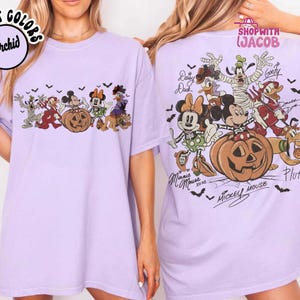Comfort Colors Mickey and Friends Halloween Shirt, Disneyland Halloween Party Tee, Disneyland Fall Vibes Tee,Disneyland Family Trip Shirt image 4